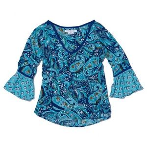 Vera Bradley Daisy Paisley Kelsey Flutter Top NWT